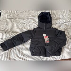 Zara Black Puffer Jacket with Hood